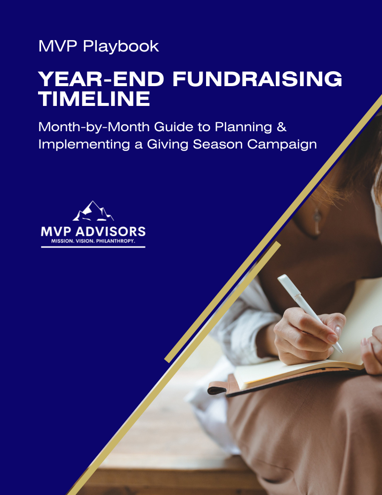 Cover of the year-end fundraising timeline resource