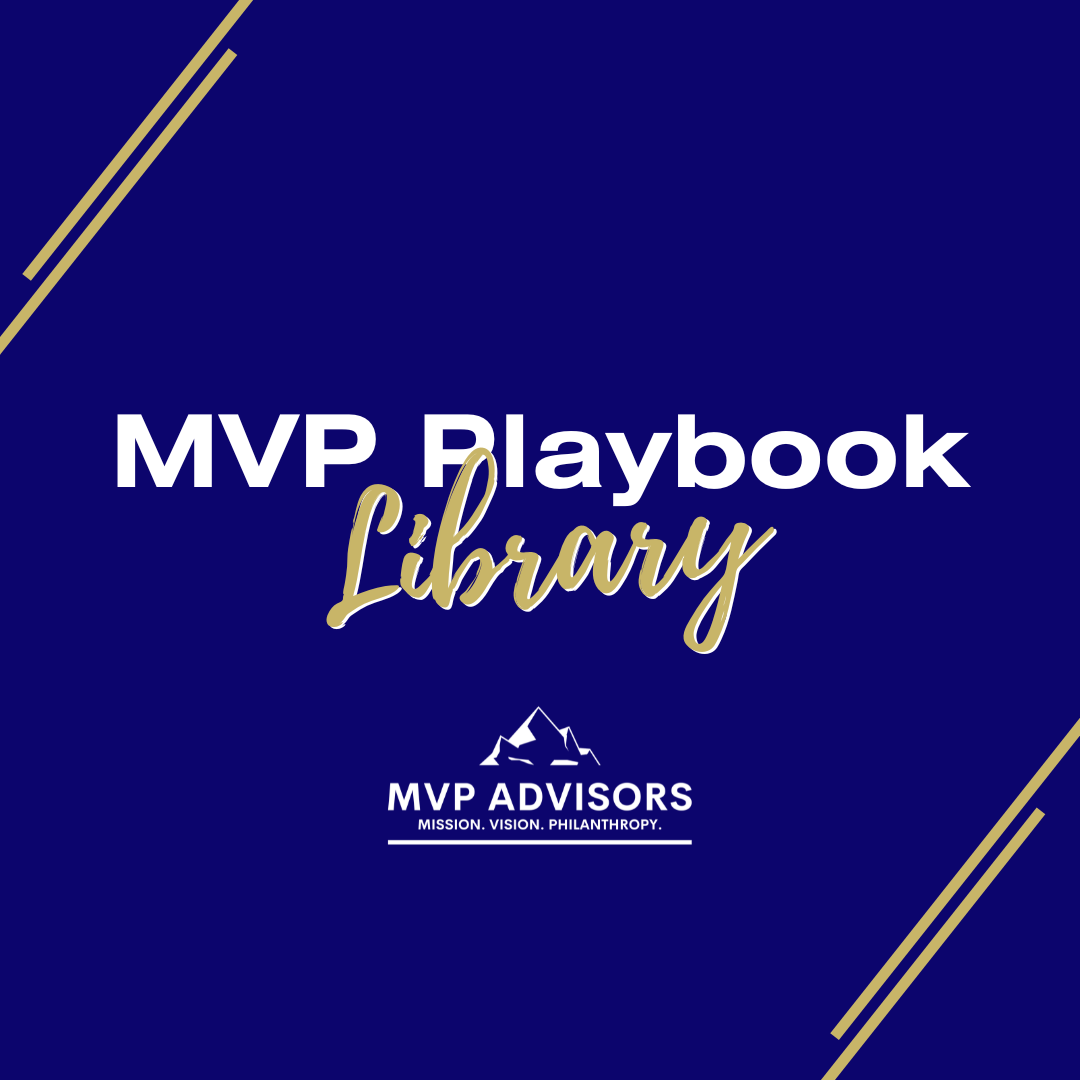 Graphic that reads: Sign up for the Giving Season Game Plan with the MVP Advisors logo